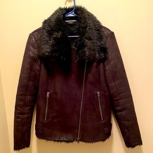 Classic black faux suede jacket from Armani Exchange. Size L.